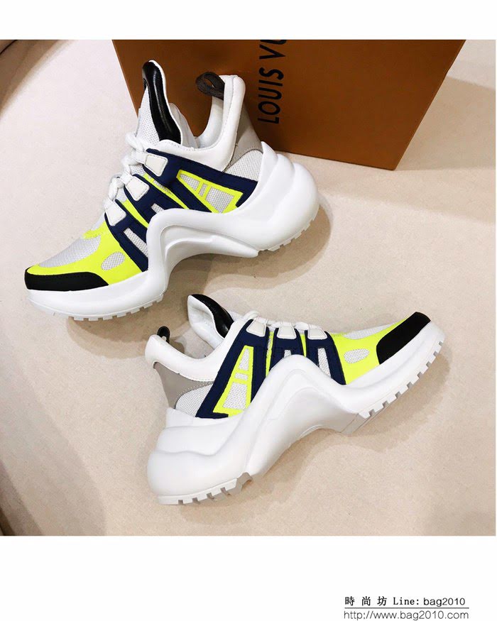 路易威登LV 2019爆款 LV經典Stellar 運動鞋 藍色Monogram牛仔布 高幫女休閒鞋  dsX2431